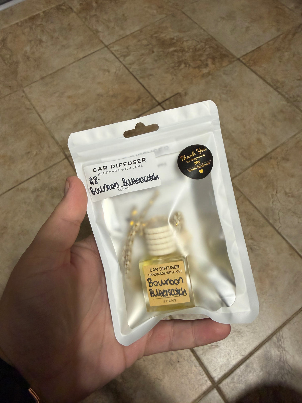 Car diffusers- scent : bourbon butterscotch