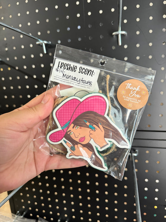 Western girl w/ middle fingers - scent: monkey farts