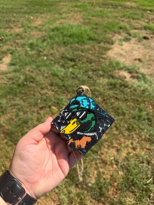 Duck with camo & hat on - scent: pipeliner