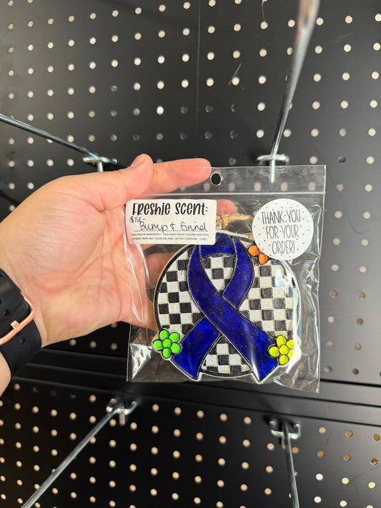 Ribbon Awareness with flowers/checkered - scent: bump & grind