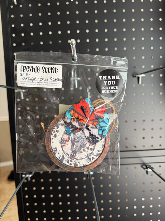Western bullskull circle w/ bow: scent: grape jolly rancher