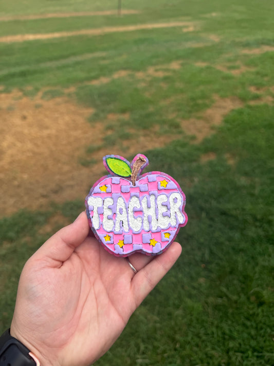 Teacher Checkered Apple